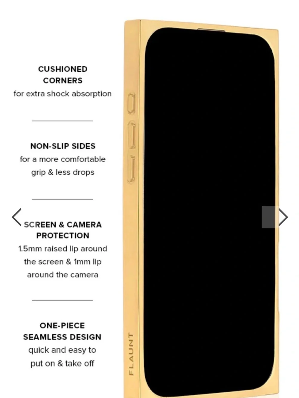 FLAUNT Elite Collection - Pearl-Embellished Gold Phone Case - iPhone 16 Pro